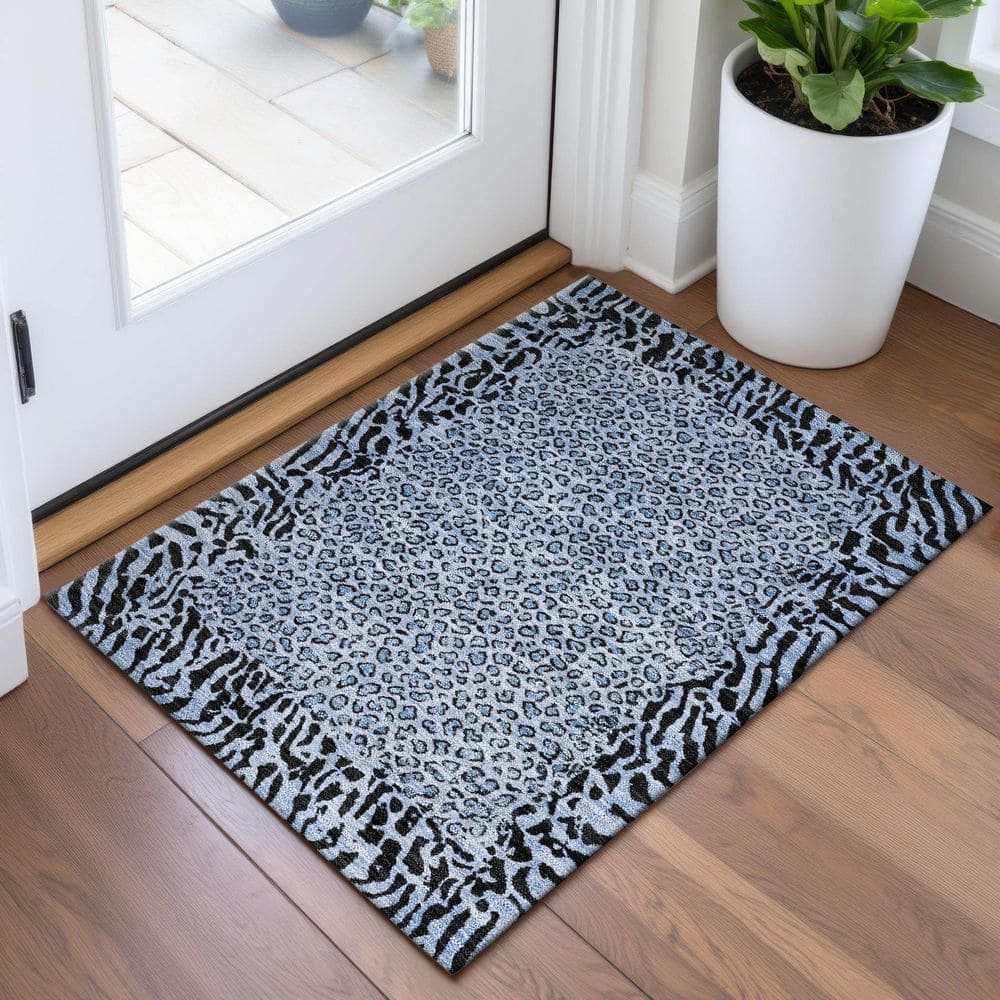 Mayfield Premium Machine Washable Abstract AMF1230 Blue 2 ft. x 3 ft. Area Rug price history on PriceWatchPro