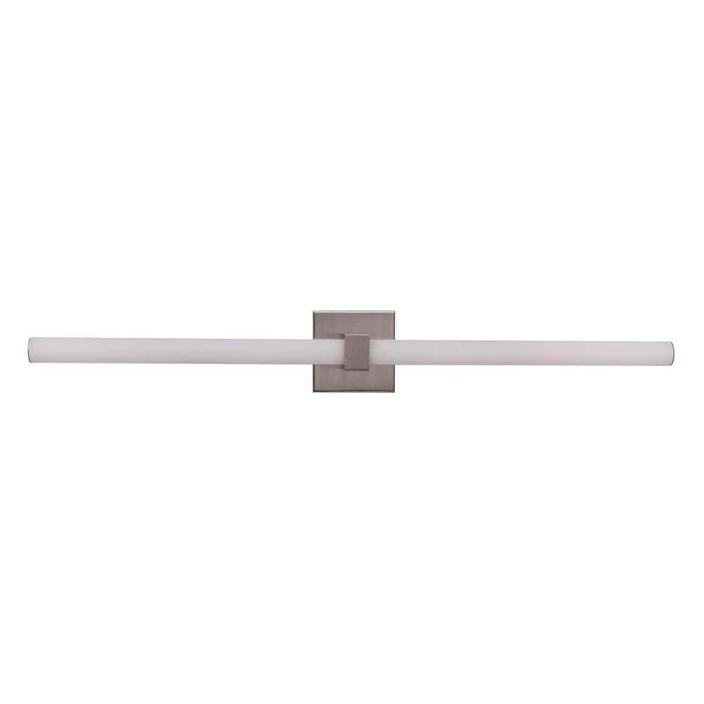 Linear 36 in. 1-Light Brushed Polished Nickel Finish Integrated LED Vanity Light Bar w/ White Opal Glass Shade Included price history on PriceWatchPro