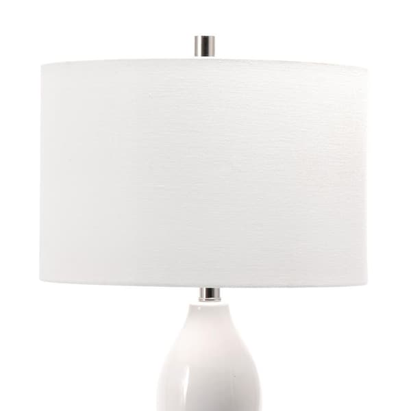 White Ceramic Contemporary Table Lamp, Contemporary Table Lamps Without Shades