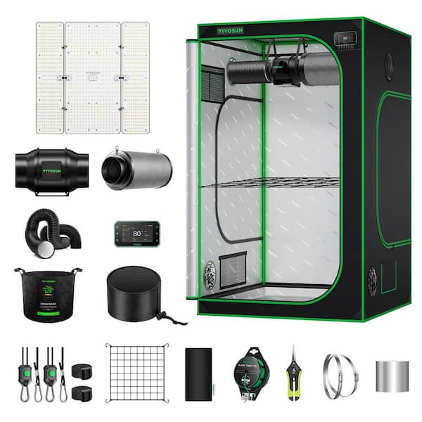 4 ft. x 4 ft. Smart Grow Tent Kit with LumaLight 400W LED Grow Light, Ventilation System, GrowHub E42A+ Controller