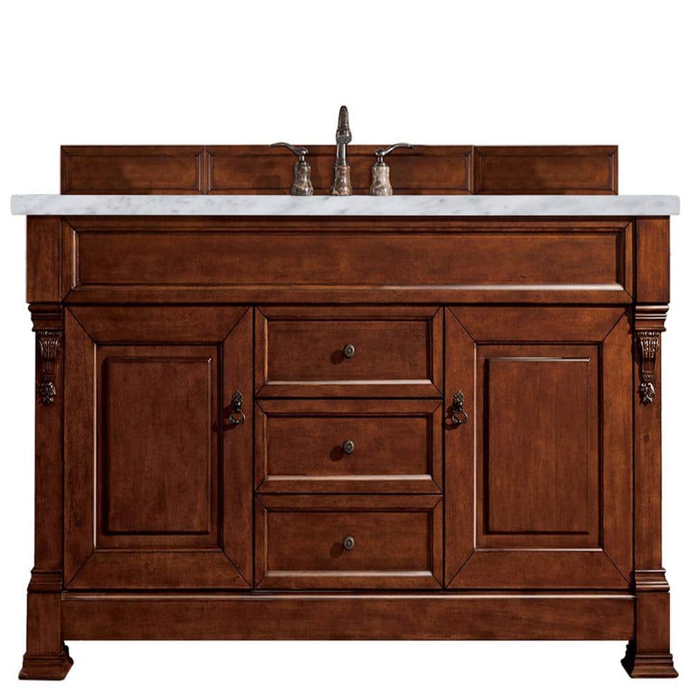 Brookfield 60 in. W x 23.5 in. D x 34.3 in. H Bathroom Vanity in Warm Cherr