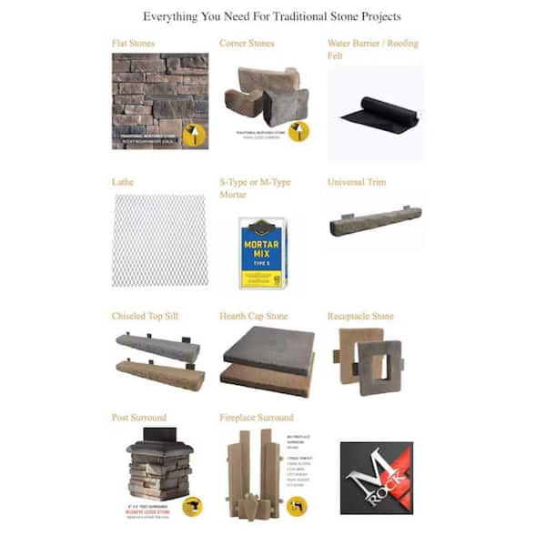 M-Rock - Traditional 1.5 in. to 4 in. x 5 in. to 9 in. Shawsville Field Stone Concrete Stone Veneer (150 sq. ft./Crate)