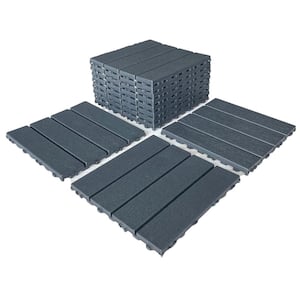 1 ft. x 1 ft. Interlocking Plastic Deck Tile in Grey, Easy Installation Sturdy PP Material Decking Tile (54-Pack)