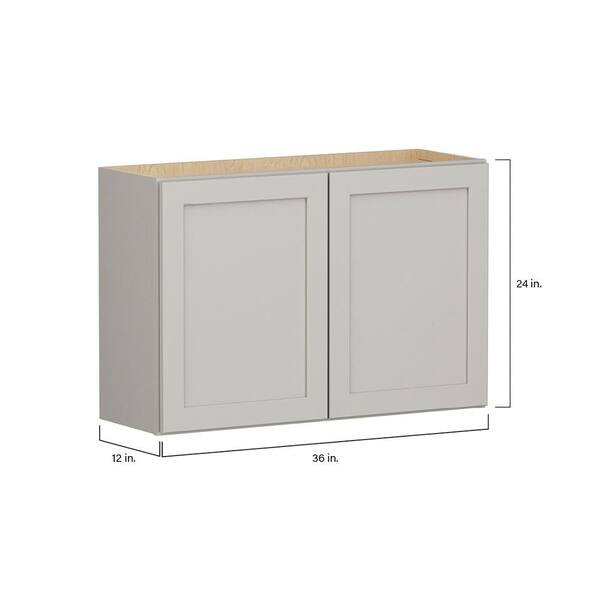 SIMPLY WOODMARK PRO Shaker Full Overlay 9 in. W x 12 in. D x 36 in. H Plywood Assembled Wall Kitchen Cabinet in Stone Gray