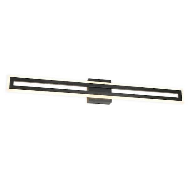 UMEILUCE 39 in. 1-Light Black Rectangle Integrated LED Wall Sconce for Living Room, Stairs, Bathroom