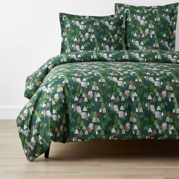 green percale duvet cover