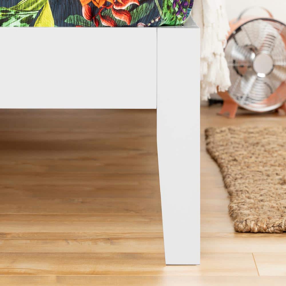 Minimalist Twin-Size Solid Wood Platform Bed in Pure White