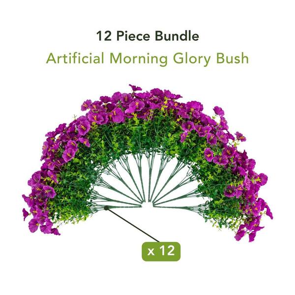 Nearly Natural 14 in. UV Resistant Artificial Morning Glory Bush
