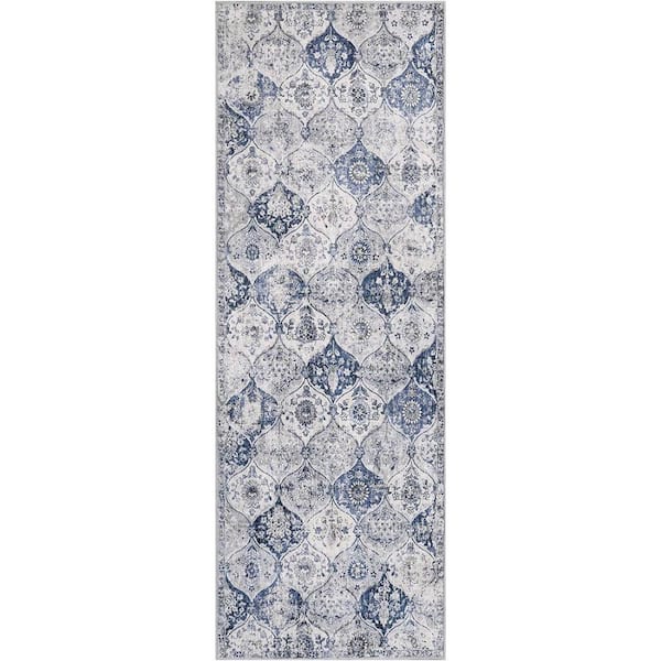 2' x 6' Trellis Washable Non-Slip Runner Rug