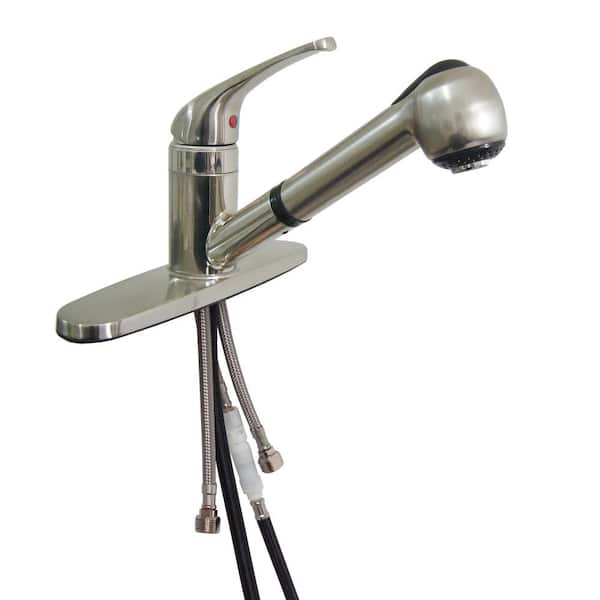 RV Metal Pullout Faucet With Single Lever Handle 8 in. - Brushed Nickel