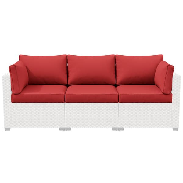 Kimunuk 25.6 in. x 23.6 in. x 4 in. (8-Piece) Deep Seating Outdoor Lounge Chair Sofa Cushion with Lumber Pillow Cushion Red