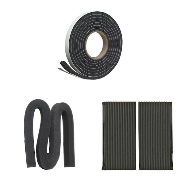 3/4 in. x 7/16 in. x 10 ft. Black Weatherstrip Tape, 1-1/4 in. x 42 in. Grey Weatherseal and 9 in. x 18 in. Side Panels