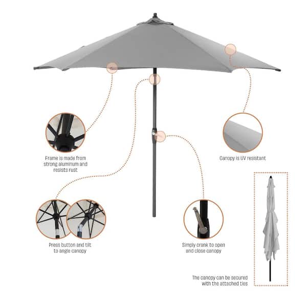 best patio umbrellas for high winds Bambrella Hurricane Side Wind Aluminum Patio Umbrellas