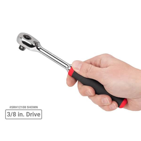 TEKTON SDR99005 1/4 in., 3/8 in., 1/2 in. Drive Quick-Release Comfort Grip Ratchet and Breaker Bar Set (12-Piece) - 3