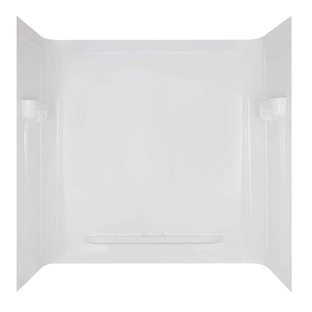 Seamless 32 in. x 60 in. x 60 in. One Piece Bathtub Wall in White