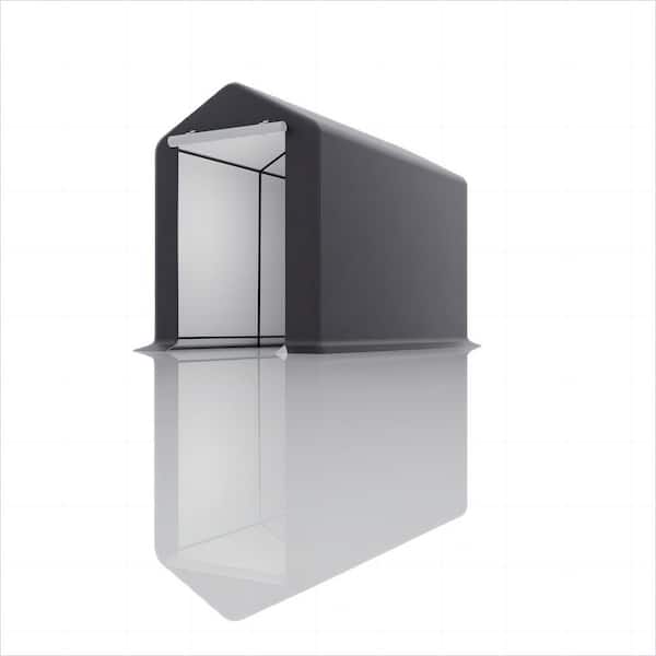 6 ft. x 8 ft. x 8.3 ft. Gray Heavy-Duty Outdoor Storage Shelter Portable Garage for Motorcycle, Bike, Garden Tools