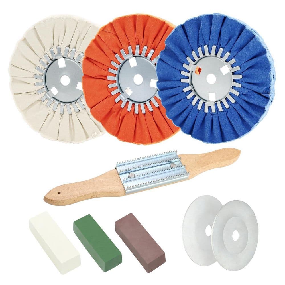 8 in. Cotton Airway Buffing Wheel Kit with Polishing Compound for Angle Grinder Aluminum Polishing 9 Pieces price history on PriceWatchPro