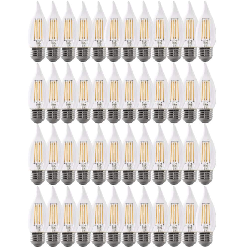 40-Watt Equivalent BA10 E26 Medium Dimmable Filament CEC Flame Tip Chandeli