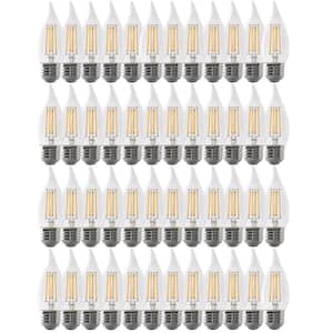 40-Watt Equivalent BA10 E26 Medium Dimmable Filament CEC Flame Tip Chandelier LED Light Bulb Daylight 5000K (48-Pack)