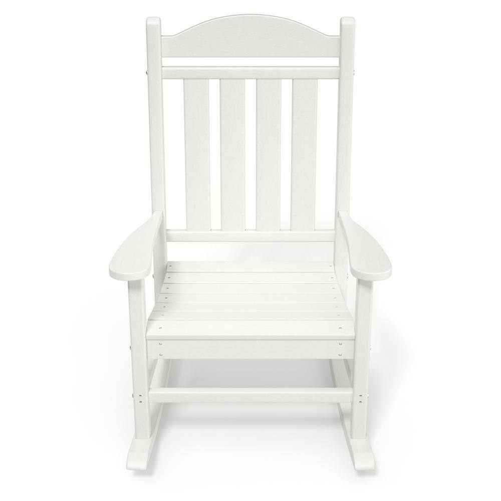 Huluwat White AllWeather Resistant HDPE Resin Plastic Outdoor Rocking