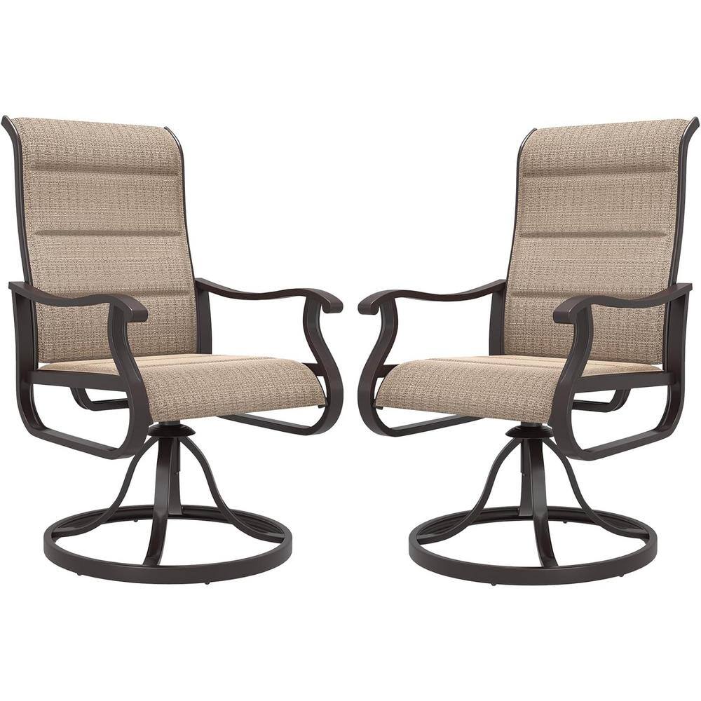 Gray Swivel Textile Metal Patio Outdoor Dining Chair (1-Pack) price history on PriceWatchPro