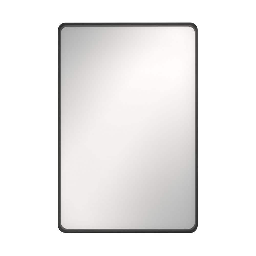 24 in. W x 1.18 in. H Rectangular Framed Beveled Wall Bathroom Vanity Mirror in Black price history on PriceWatchPro