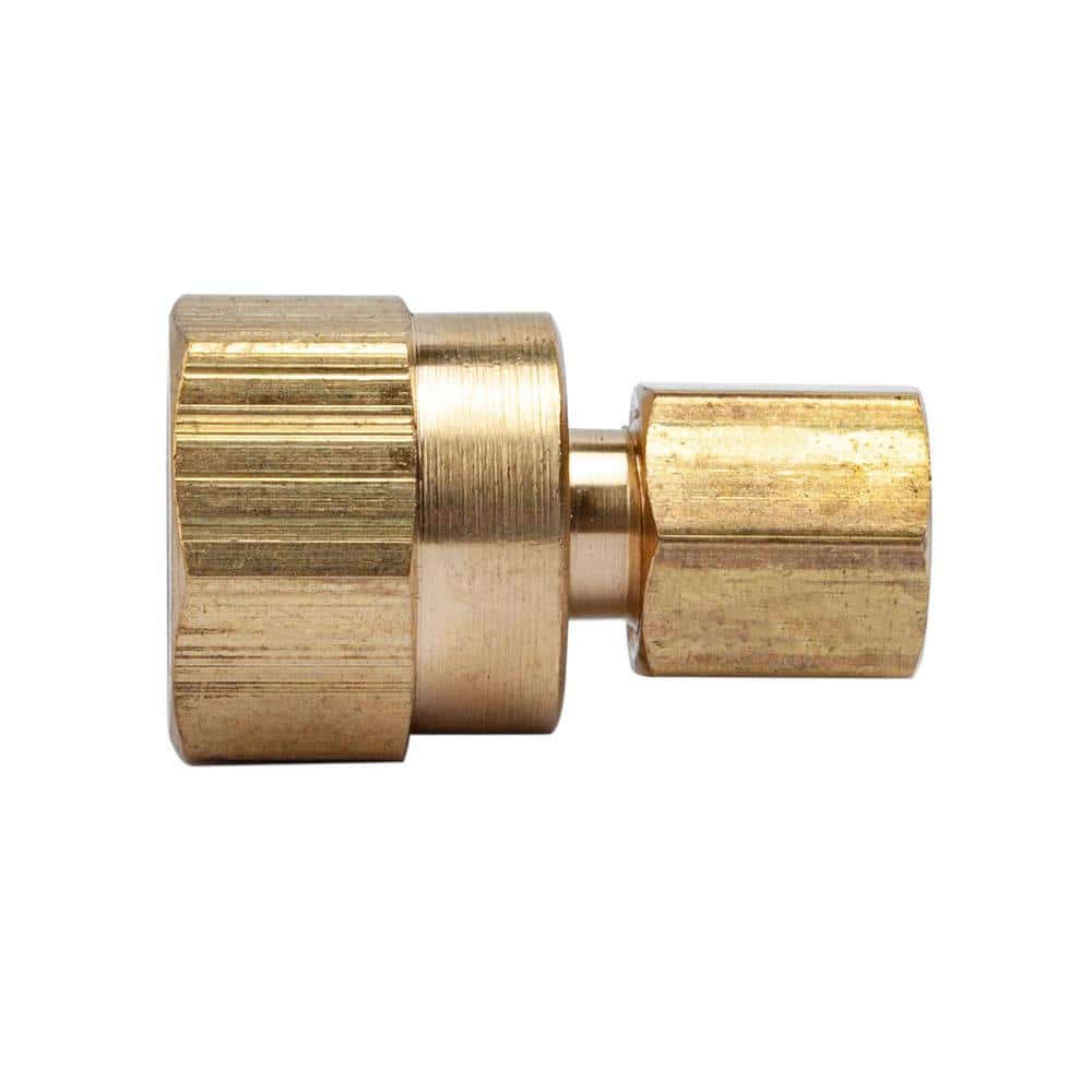 Pack of 5 Vis Brass Compression Tube Fitting Female Connector Adapter 1/8 Tube OD x 1/8 NPT Female Coupling 