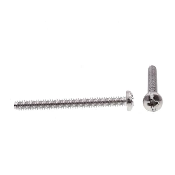 Prime-Line #10-24 x in. Grade 18-8 Stainless Steel Phillips/Slotted  Combination Drive Pan Head Machine Screws (50-Pack) 9009176 The Home Depot