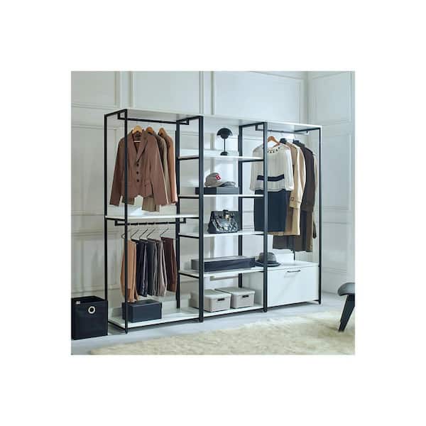 Rustic Gray 19.5 in. Wardrobe Walk in Closet System