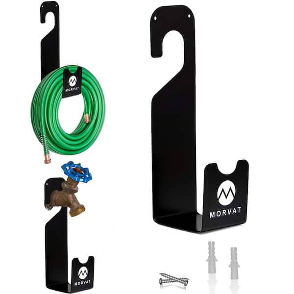 Wall Mount Garden Hose Hanger Hose Bracket Duty Metal Hose Holder Easily  Holds 150 5/8'' Hose - Perfect for Chain-Link Fence and Wall Mounted for  Pool