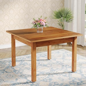RoeslerRectangular Brown Wood Square 39.4 in. 4 Legs Dining Table for 4 Seating Small Kitchen Tables for Dining Room