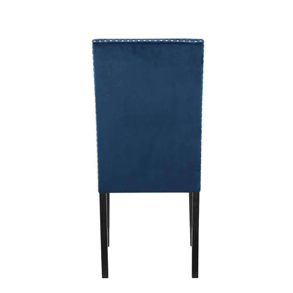 Celeste Transitional Blue Velvet Upholstered Parsons Side Chair