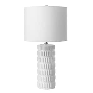 Franklin 25 in. White Contemporary Table Lamp with Shade