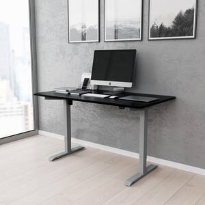 55 in. Rectangular Black Adjustable Sit to Stand Computer writing Desk