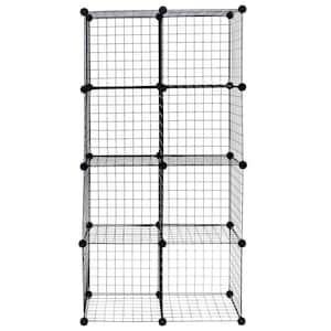 14 in. W x 14 in. H x 14 in. D Black DIY 8 Cube Grid Wire Cube Shelves Shelving Unit