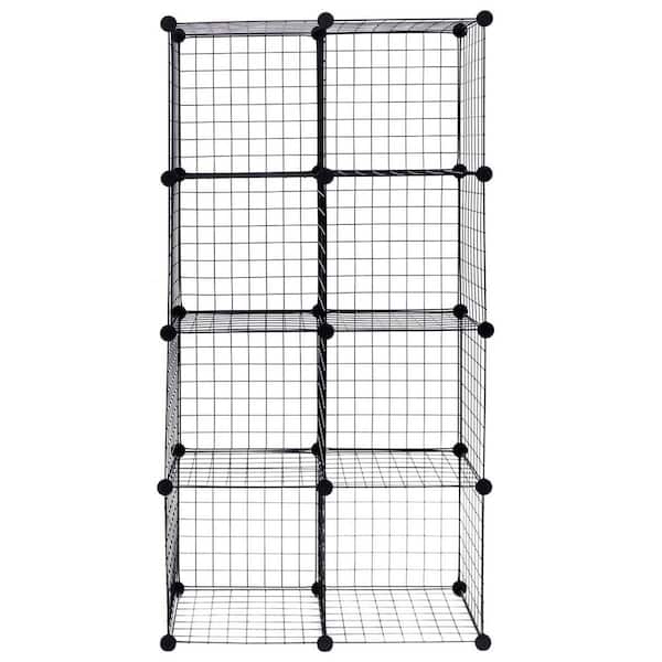 Boyel Living 14 in. W x 14 in. H x 14 in. D Black DIY 8 Cube Grid Wire Cube Shelves Shelving Unit
