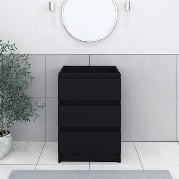 VOLPA USA AMERICAN CRAFTED VANITIES Pepper 24 in. W x 20 in. D Bath Vanity Cabinet Only in Black
