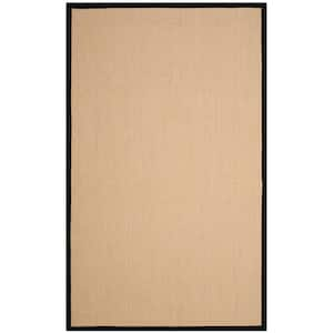 Natural Fiber Beige/Black 4 ft. x 6 ft. Border Area Rug