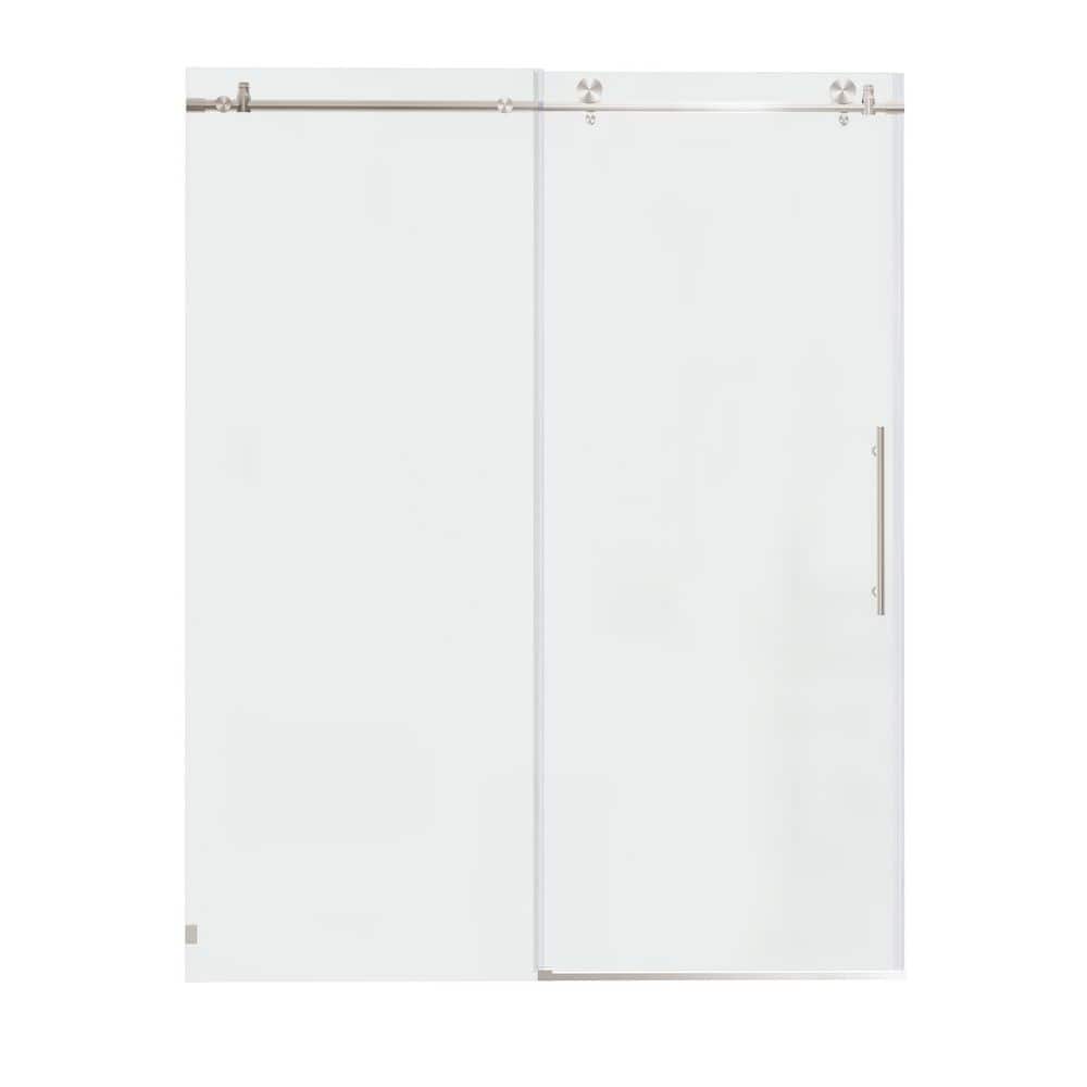 56-60 in. W x 76 in. H Sliding Frameless Shower Door, 8mm Glass, Premium Enclosure, Chrome/Brushed Nickel price history on PriceWatchPro