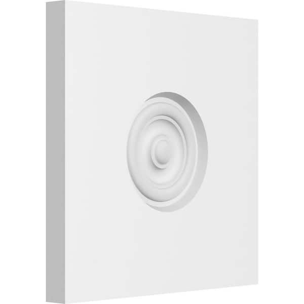 Ekena Millwork 8 in. W x 8 in. H x-3/4 in. P Standard Sedgwick Bullseye Rosette with Square Edge (4-Pack)