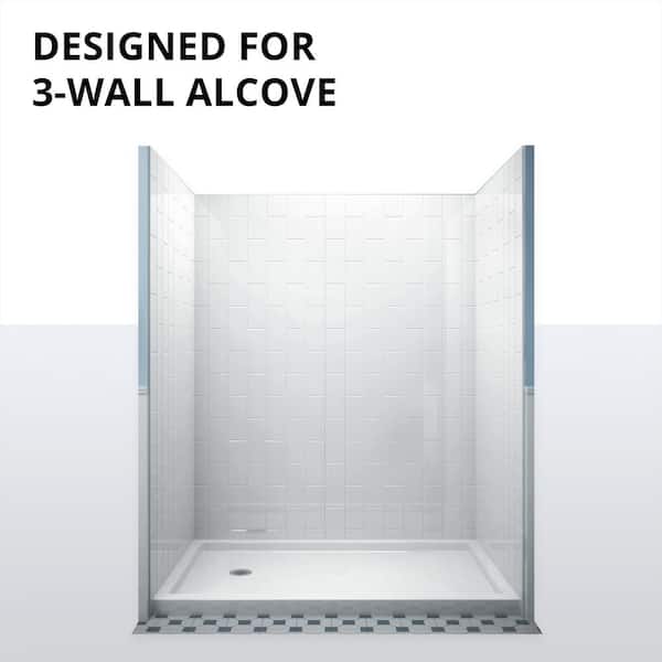 SlimLine 48 in.x 32 in. Single Threshold Shower Pan Base in Black Color with Center Drain SlimLine 48 in.x 32 in. Single Threshold Shower Pan Base in Black Color with Center Drain