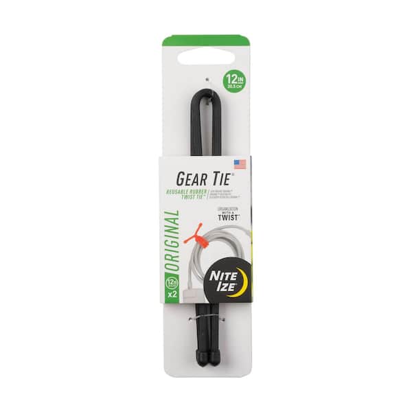 Nite Ize 12 in. Gear Tie in Black (2-Pack)