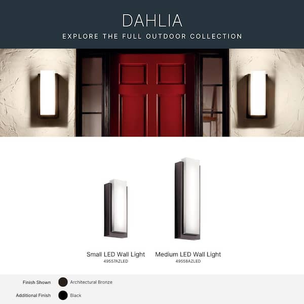 KICHLER Dahlia 19 in. Single 2-Light Architectural Bronze Outdoor