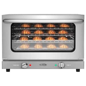 23 in. Countertop Electric Convection Oven with Half Size Pans and 4 Racks, 1600-Watt in Stainless-Steel
