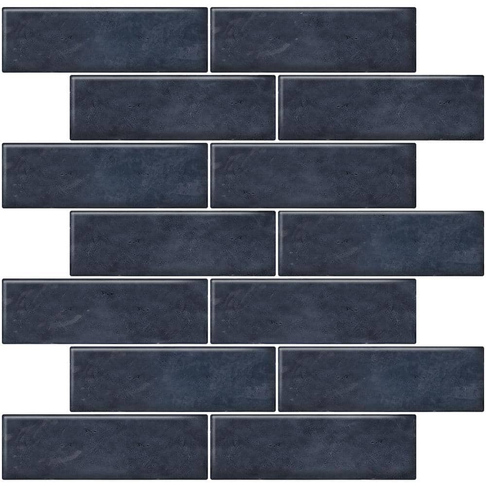 Dark Blue 2.5 in. x 8 in. Polished Ceramic Subway Tile Sample (0.13 sq. ft./Piece) price history on PriceWatchPro