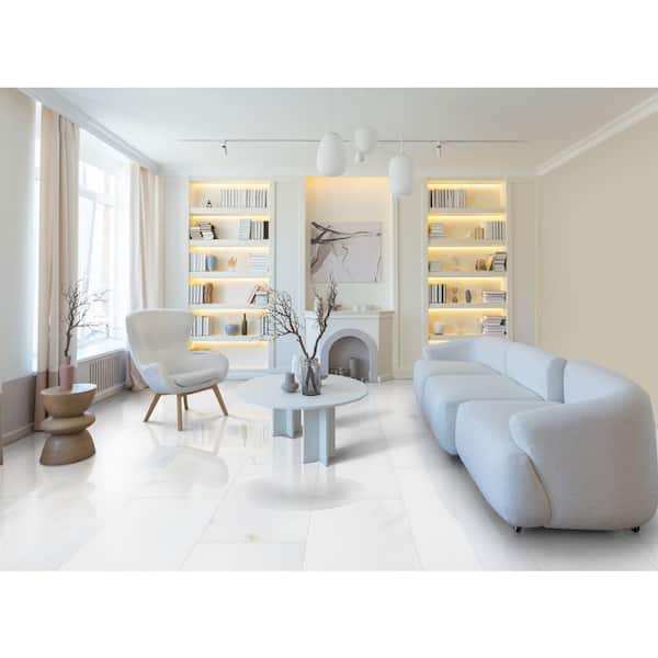 Greecian White 18 in. x 36 in. Polished Marble Floor and Wall Tile (90 sq. ft./Pallet)