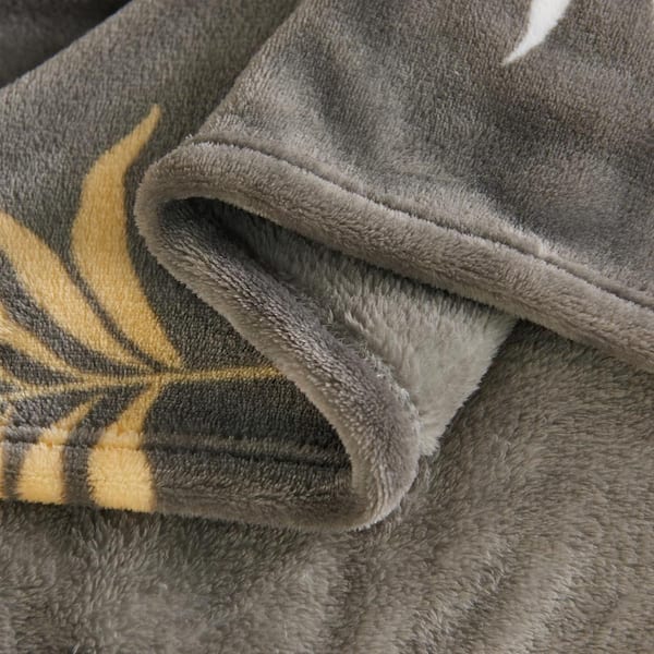 JML Gray Feather Fleece Throw Blanket Throw 33N - The Home Depot