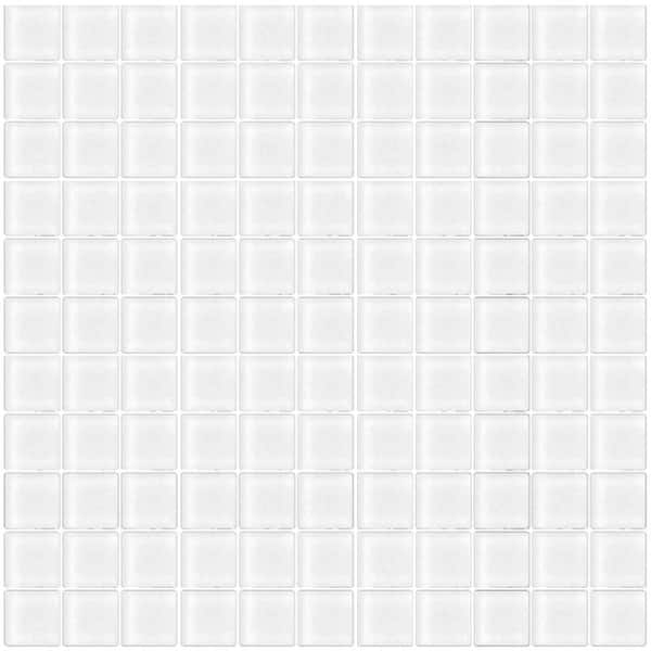 Apollo Tile Ice White 11.8 in. x 11.8 in. 1 in. x 1 in. Matte Finished Glass Mosaic Tile (9.67 sq. ft./Case)
