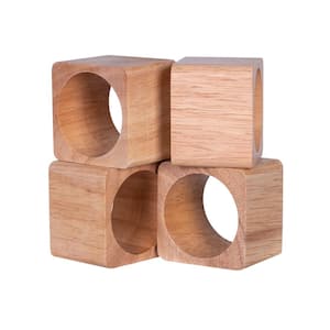 Set of 4 Wood Napkin Rings