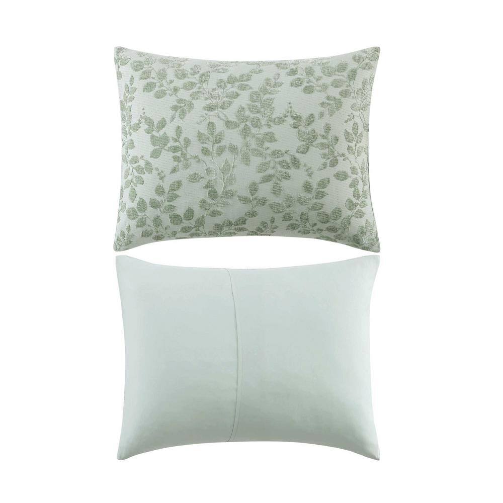 Sage Green Full Microfiber Reversible Jacquard Comforter Set